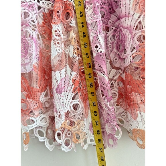 Dalia MacPhee lance Orange pink Hollow short sleeve  luxury Maxi midi Dress  L - Picture 8 of 15